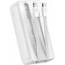 Joyroom Joyroom JR-PBC06 10000mAh 30W + wbudowane kable USB-C, Lightning biały