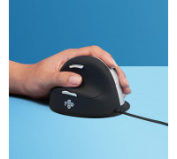 R-GO Tools R-Go Maus HE ergonomisch links  USB       groß    schw./silb