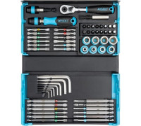 Hazet Hazet SmartCase socket and bit set 2200SC-32, 59 pieces (black/blue, 1/4, with reversible ratchet)