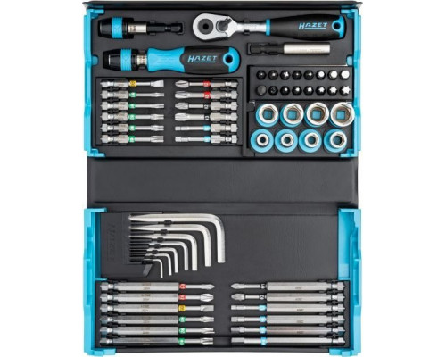 Hazet Hazet SmartCase socket and bit set 2200SC-32, 59 pieces (black/blue, 1/4, with reversible ratchet)