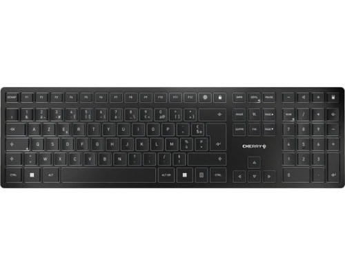 Cherry CHERRY KW 9100 SLIM klawiatura RF Wireless + Bluetooth AZERTY Francuski Czarny