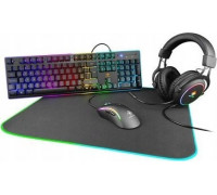 Deltaco Komplektas DELTACO GAMING RGB, ausinės/ klaviatūra / pelė / pelės padas, juodas / GAM-084-UK