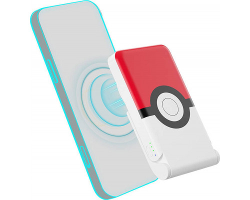 OTL magnetyczny OTL 5000 mAh, USB-C 15W, Pokemon Pokeball ze stojakiem (biało-red)