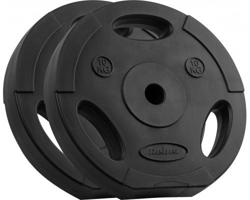 Rebel Bitumena slodžu komplekts 2x10kg, caurums 31mm, disks ar rokturi, REBEL ACTIVE