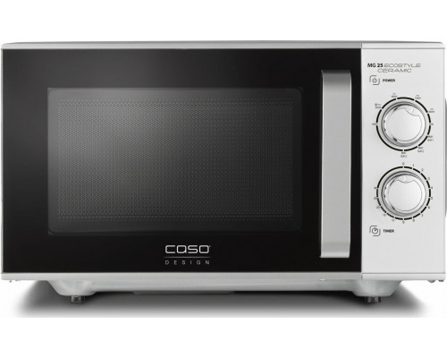 Caso Caso | Ceramic Microwave Oven with Grilis | MG 25 Ecostyle | Free standing | 25 L | 900 W | Grilis | Sidabrinis