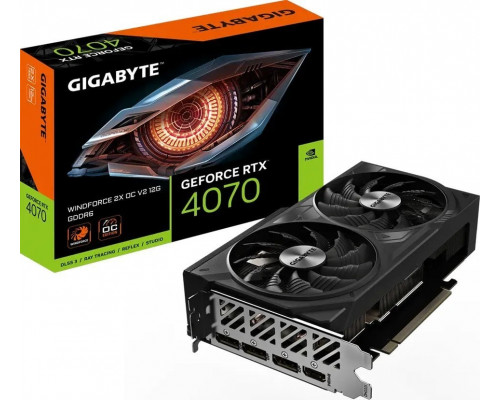 *RTX4070 Gigabyte GeForce RTX 4070 Windforce 2X OC V2 12GB GDDR6 (GV-N4070WF2OCV2-12GD)