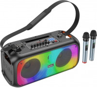 Hoco HOCO głośnik bluetooth + 2 x wireless mikrofony BS54 black