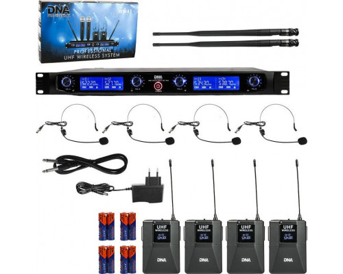 DNA DNA WM4 HEAD SET mikrofon bezprzewodowy 4x nadajnik nagłowny + bodypack system nagłośnienia