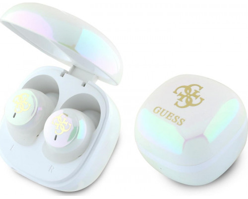 Guess Guess Bluetooth headphones GUTWSJ144ESH TWS + docking station white/white Iridescent 4G Printed Logo