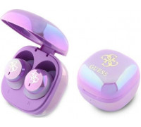 Guess Guess Bluetooth Headphones GUTWSJ144ESU TWS + Docking Station Purple/Purple Iridescent 4G Printed Logo