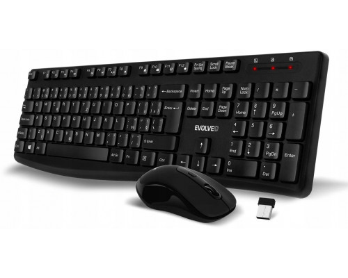 Evolveo EVOLVEO Zestaw klawiatury i myszy K1050 Bezprzewodowe 2.4GHz CZ+SK czarny