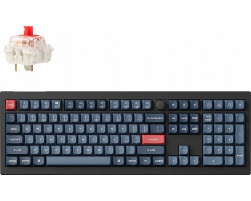 Keychron - V6 Max QMK/VIA Wireless Custom Mechanical Keyboard - mechaniczna Fully Assembled Knob Red