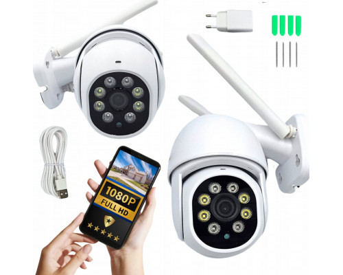 Zewnętrzna Kamera WIFI Obrotowa 1080p POLSKA APLIKACJA ŚLEDZENIE FULL HD SD