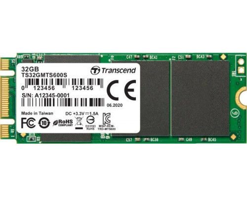 TRANSCEND SSD 32GB 600S, M.2 2260, SATA III B+M Key, MLC