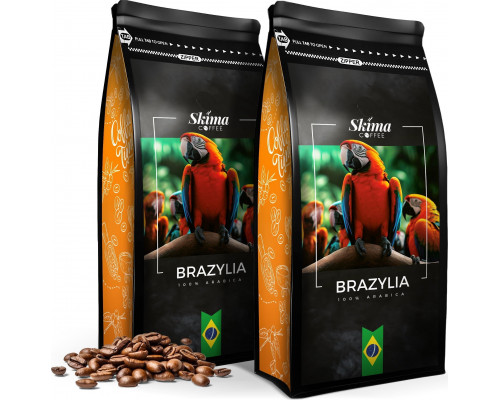SkimaCoffee Zestaw 1kgX2 BRAZYLIA 100% ARABICA Świeżo Palona do ekspresu