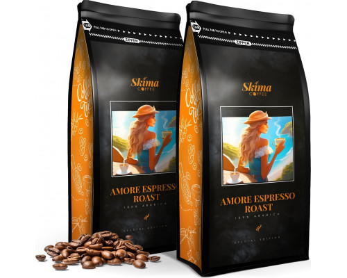 SkimaCoffee Zestaw 1kgX2 AMORE ESPRESSO ROAST (SPECIAL EDITION) Świeżo Palona do ekspresu