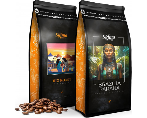 SkimaCoffee Zestaw 1kgX2 BRAZILIA PARANA/RIO ROAST Świeżo Palona do ekspresu