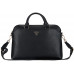 Bag Guess Grained Zipper Pocket Triangle Logo 15" black