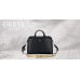 Bag Guess Grained Zipper Pocket Triangle Logo 15" black