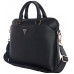 Bag Guess Grained Zipper Pocket Triangle Logo 15" black