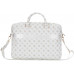 Bag Guess 4G Peony Front Pocket Zipper Triangle Logo 16" white