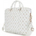 Bag Guess 4G Peony Front Pocket Zipper Triangle Logo 16" white