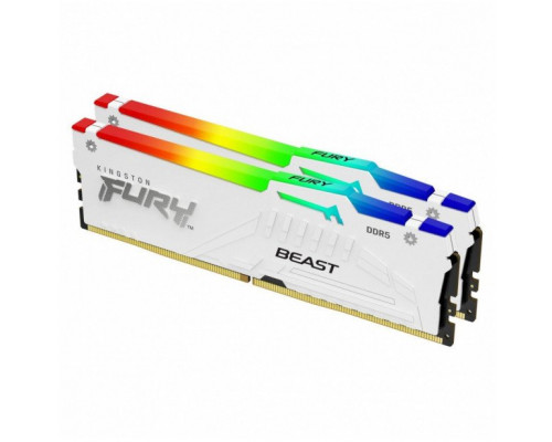 kingston DDR5 Fury Beast RGB 64GB(2*32GB)/6400 CL32 XMP biała