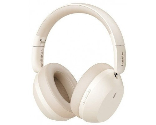 Baseus Bass 35 Max Przewodowy i Opaska na głowę Muzyka USB Type-C Bluetooth Beżowy