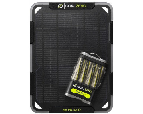 Goal Zero GUIDE 12 + NOMAD 5, Black, Green, Digital camera, Flashlight, Mobile phone/Smartphone, Tablet, CE, FCC, Nickel-Metal Hydride (NiMH), 2500 mAh, Solar, USB