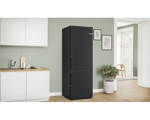 Bosch  NoFrost  440 L  augstums 203 cm  melna - Ledusskapis