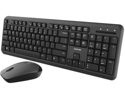 CANYON Zestaw klawiatura i mysz SET-W20 UK/US Velvet Bezprzewodowy Black