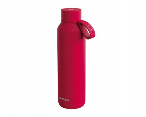 Quokka Solid With Strap - of steel stainlessj 630 ml with belt (Cherry Red)