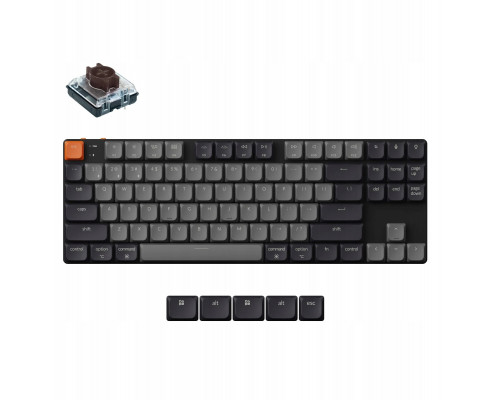 Keychron - K1 QMK Wireless Mechanical Keyboard (Version 6) RGB Backlight (Hot-Swappable) / Keychron Low Profile 2.0 Mechanical / Brown
