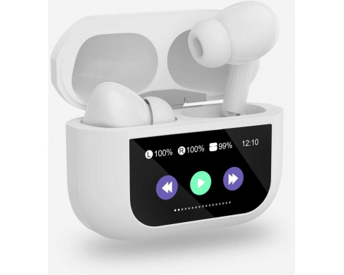 PLATINET TWS EAERPHONES TOUCH DISPLAY  BEZPRZEWODOWE DOUSZNE BLUETOOTH 5.4 300MAH ANC WHITE [46177]