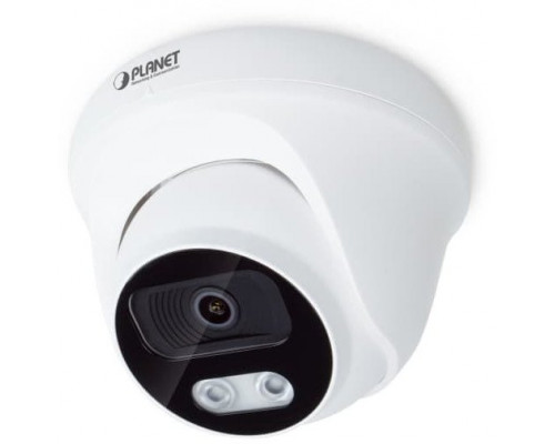 Planet ICA-4480F H.265 4 Mega-pixel Full Color Dome IP Camera:Color Day and Night, supports Warm light LED 4000K up to 25m, Smart IR, 3.6mm Lens, H.265(+)/H.264
