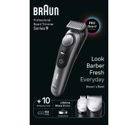 Braun BeardTrimmer BT9420, Washable, Battery, Black, Grey
