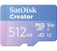 SD  SanDisk Creator MicroSDXC 512 GB Class 10 UHS-I/U3 A2 V30 (SDSQXAV-512G-GN6MS)