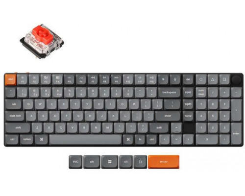 Keychron K17 MAX QMK/VIA Hot Swap Low Profile Mechanical Keyboard, Gateron Red Switches