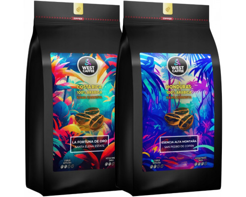 West Caffee Kawa Ziarnista 2kg Kostaryka + Honduras