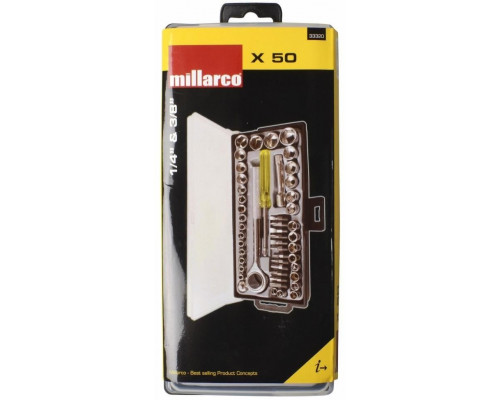 Work it by millarco ®  topnøglesæt 1/4" og 3/8" 50 dele