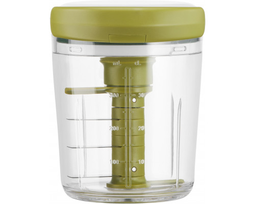 Tefal K16441 Jamie Oliver Chop & Shaker | ohne Strom | Fassungsvermögen: 450 ml | Multizerkleinerer | Universalzerkleinerer für Gemüse, Obst, Zwiebeln, Nüsse, Knoblauch | weiß/grün