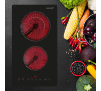 CATA Hob | TD 3002 BK | Vitroceramic | Number of burners/cooking zones 2 | Touch | Timer | Juodas
