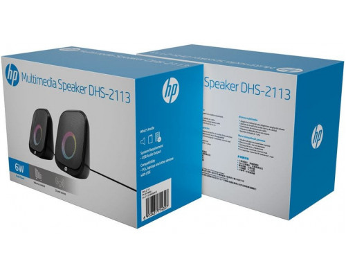 HP g�o�niki DHS-2113, 2.0, 6W, czarne, Bluetooth, pod�wietlanie