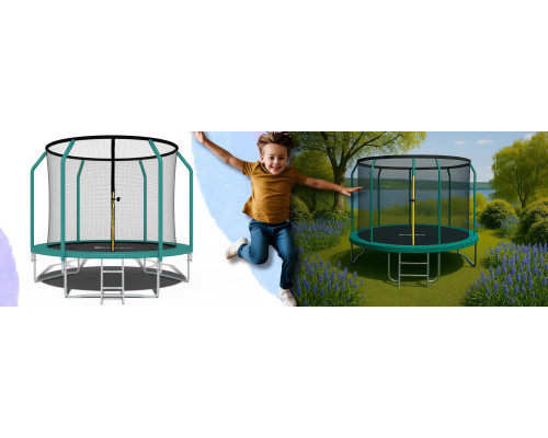 Garden trampoline dla dzieci 312cm with outer mesh i drabinką