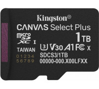 SD  Kingston Canvas Select Plus MicroSDXC 1 TB UHS-I/U1 A1 V10 (SDCS3/1TBSP)