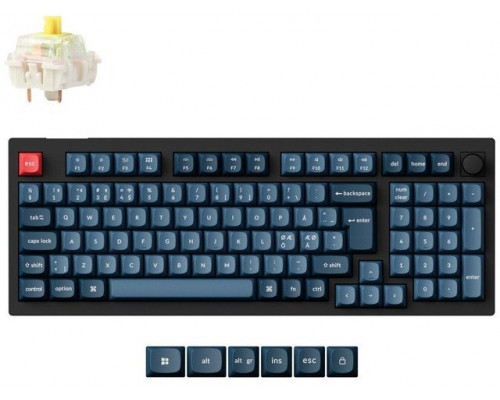 V5 Max(schwarz/blaugrau, DE-Layout, Gateron Jupiter Banana, Hot-Swap, RGB)