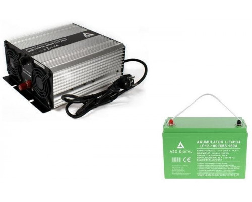 Zestaw zasilania awaryjnego Sinus UPS-1200SR 1200W + AKU 100Ah 12V LiFePO4 BMS