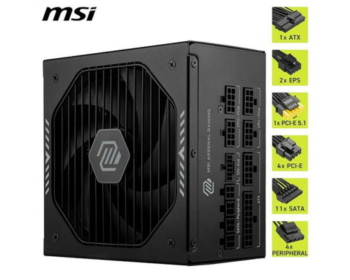 MSI MAG A1000GLS PCIE5 Netzteil 1000W 80+ Gold ATX 3.1