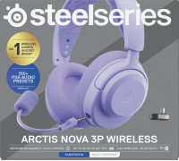 SteelSeries Ausinės Žaidimams | Arctis Nova 3PW | Bluetooth | Over-Ear | Mikrofonas | Noise canceling | Belaidės | Lavender