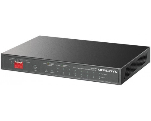 MERCUSYS switch MS110GMP (10xGbE,8xPoE+,111W,fanless)